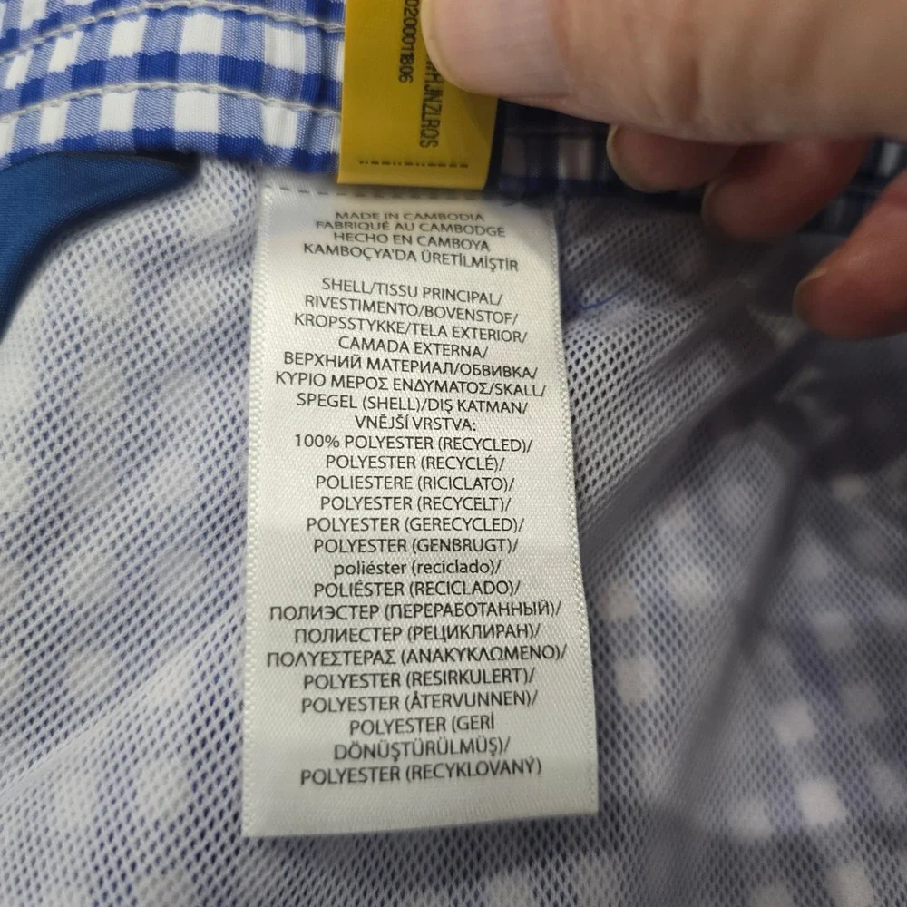 Polo Ralph Lauren Men's Swim Trunks Blue Gingham Size‎ 1XB MSRP $95